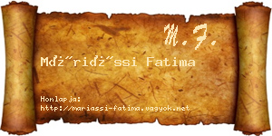 Máriássi Fatima névjegykártya